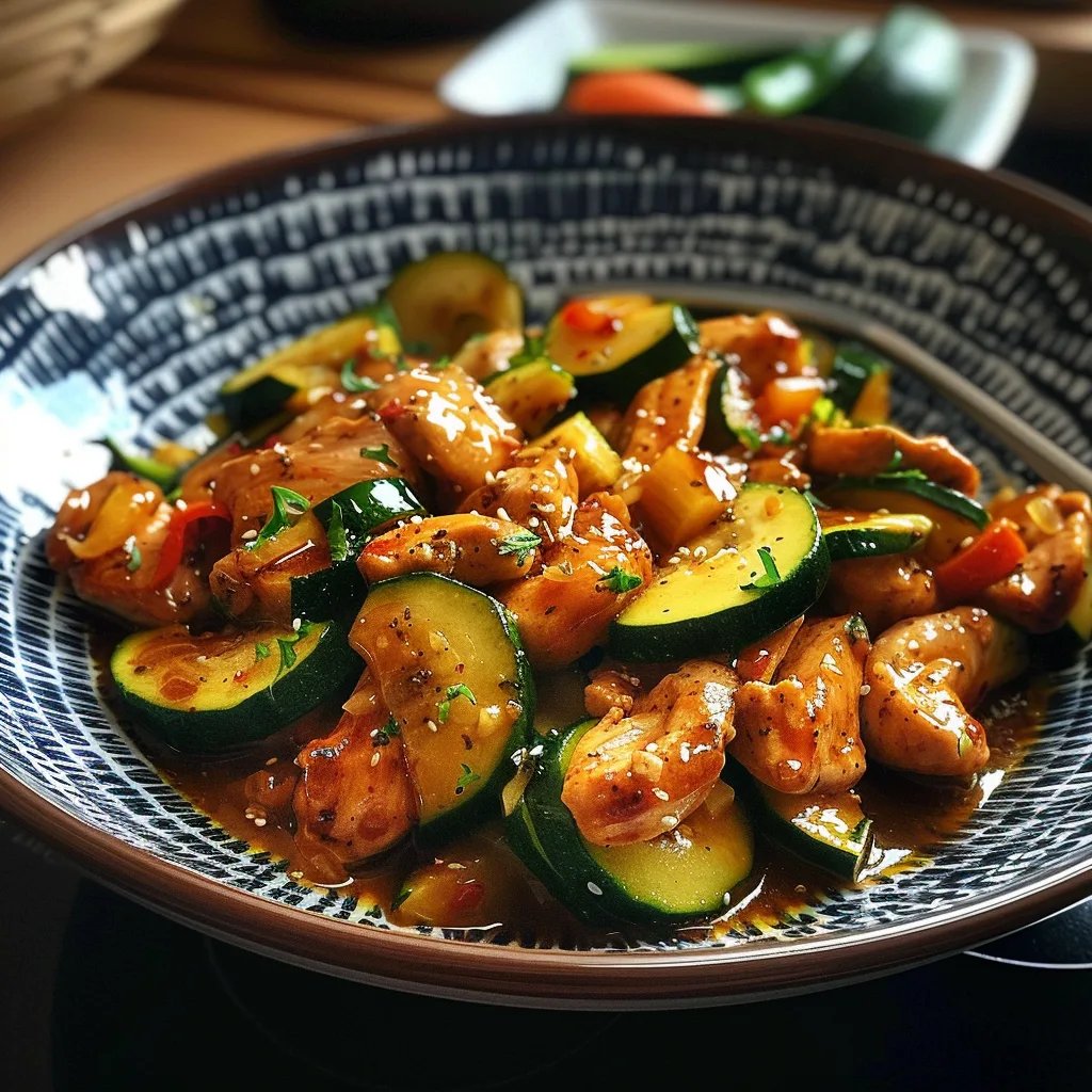 Sauté de Poulet et Courgette à la Sauce Soja