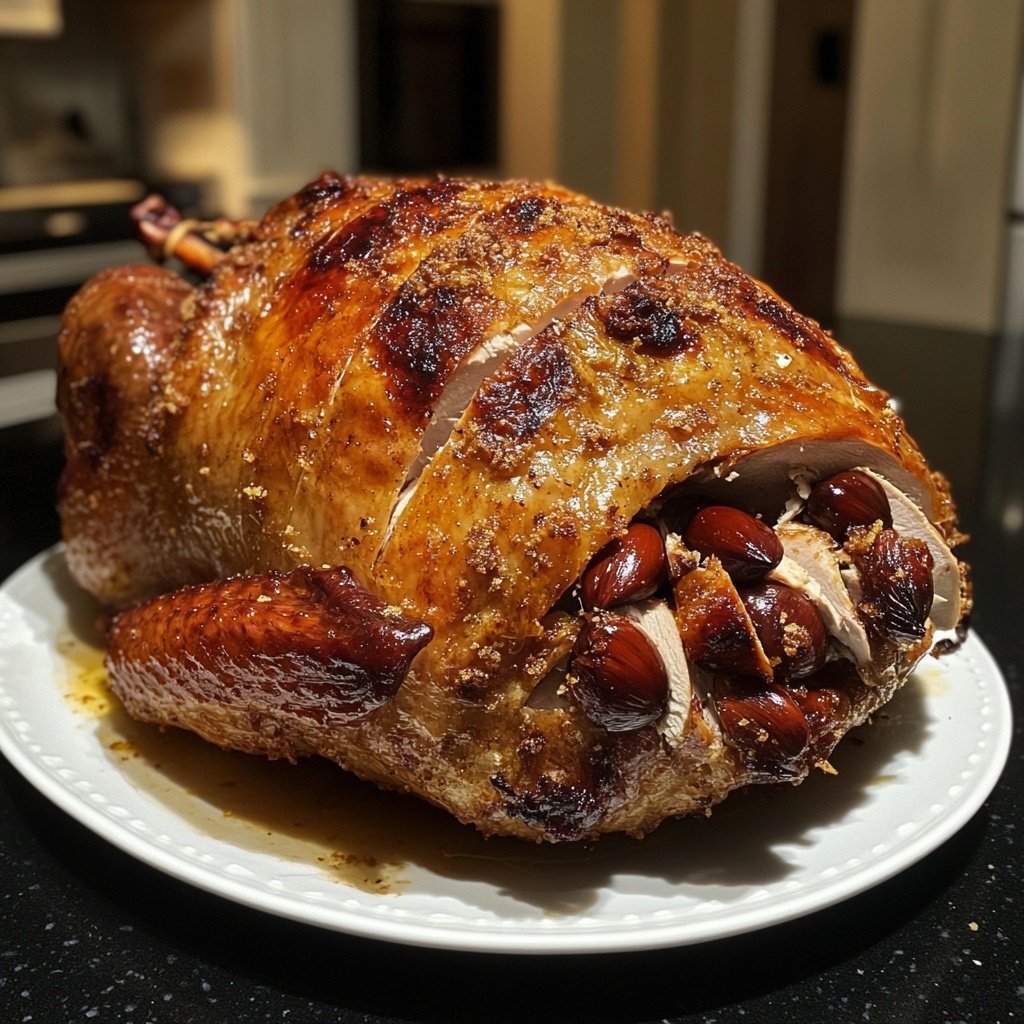 Dinde rôtie aux marrons