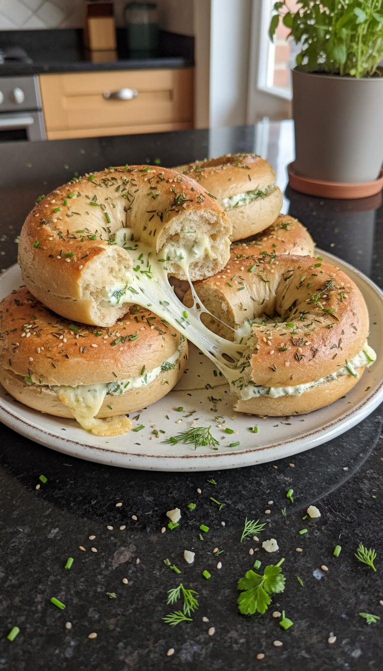 Bagels aux herbes et fromage