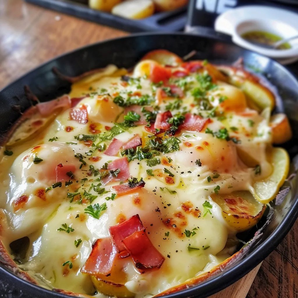 Raclette copieuse au four avec pommes de terre