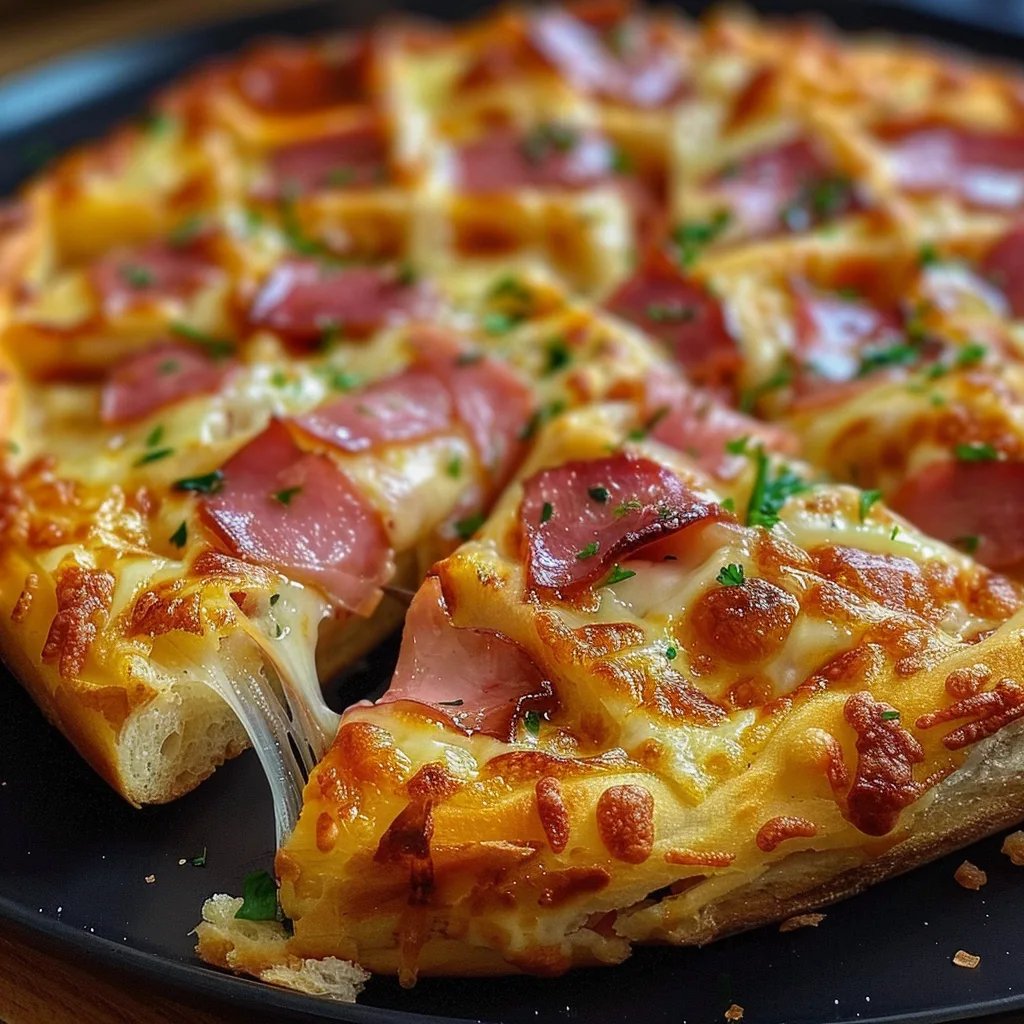 Gaufres Salées Croustillantes au Jambon et Fromage