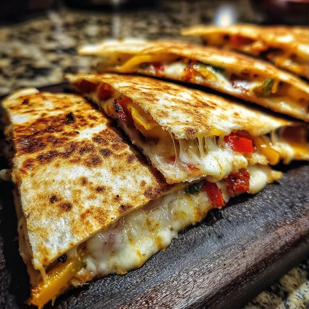 Quesadillas fromage poivrons grillés