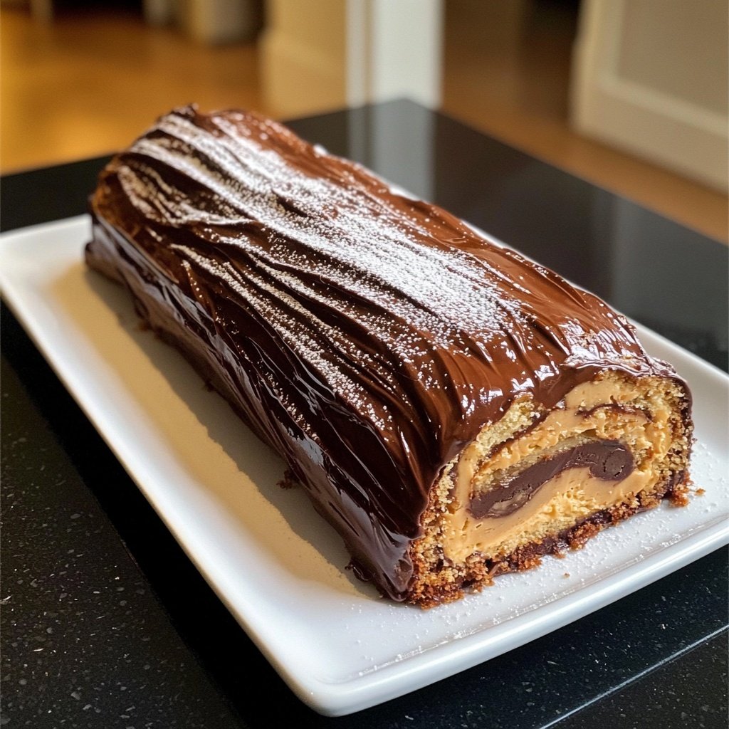 Bûche de Noël traditionnelle crème de marrons chocolat