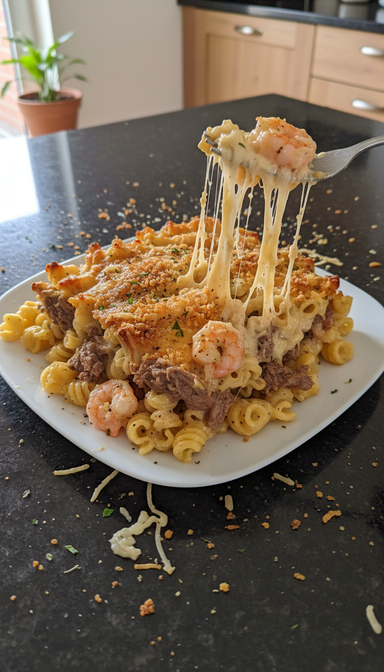 Gratin de Pâtes Surf and Turf