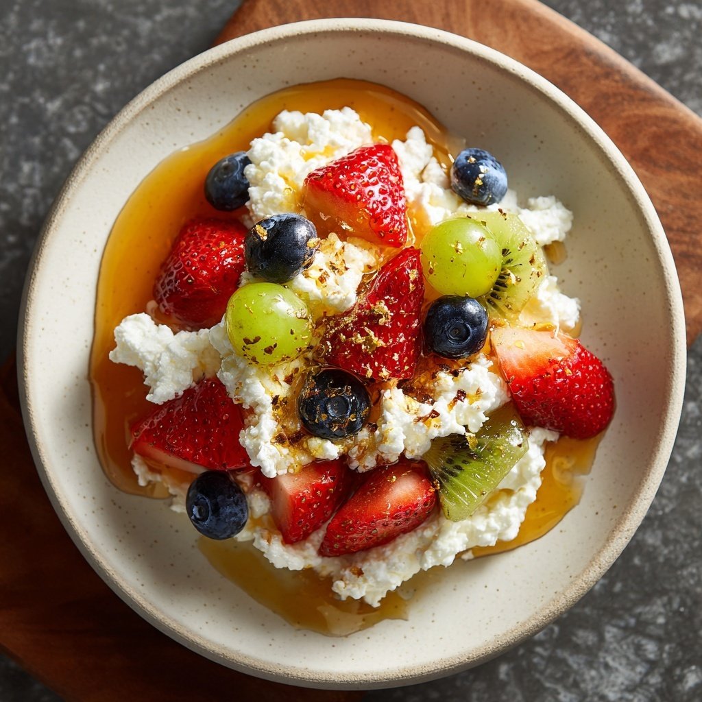Cottage cheese nappé de miel