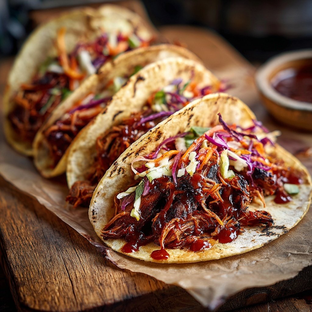 Tacos véganes au jacquier BBQ