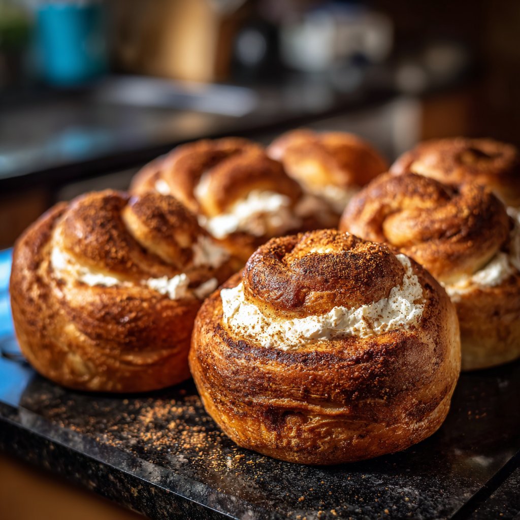 Bagels roulés façon brioche à la cannelle au cottage cheese