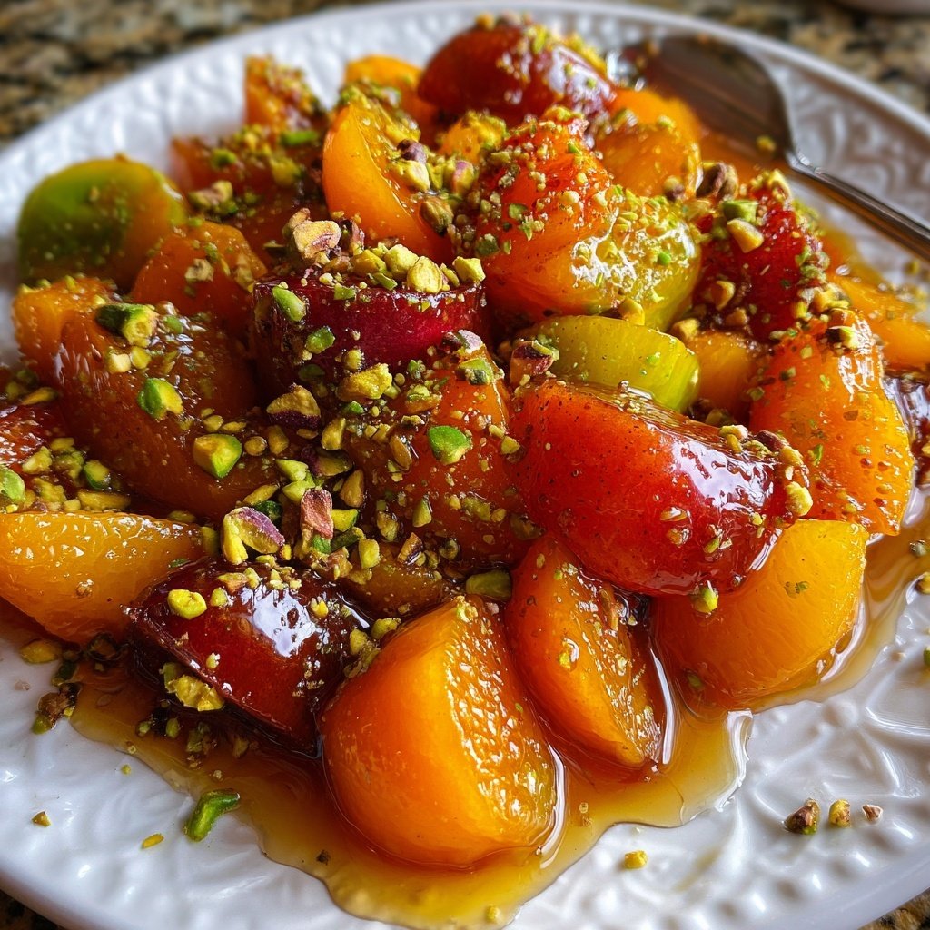 Fruits d’hiver au miel et pistaches