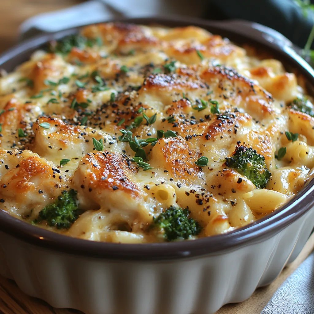 Casserole au Poulet, Brocoli et Orzo aux Trois Fromages : Une Recette Incroyable Ultime