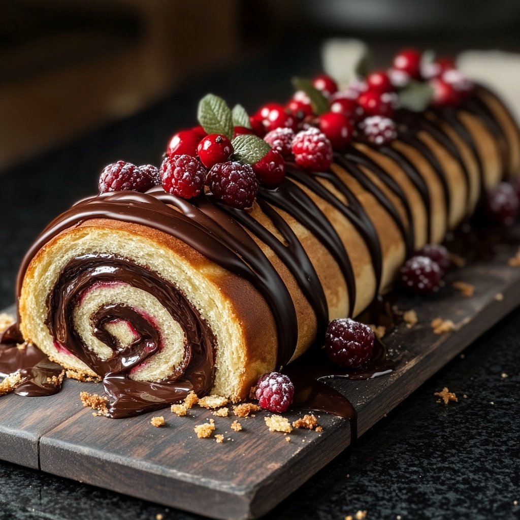 Bûche de Noël pâtissière au chocolat