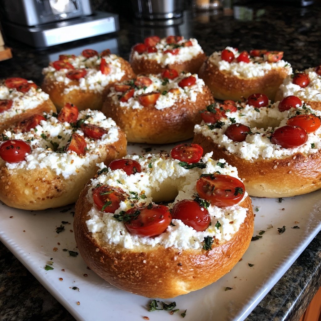 Bagels ensoleillés au cottage cheese