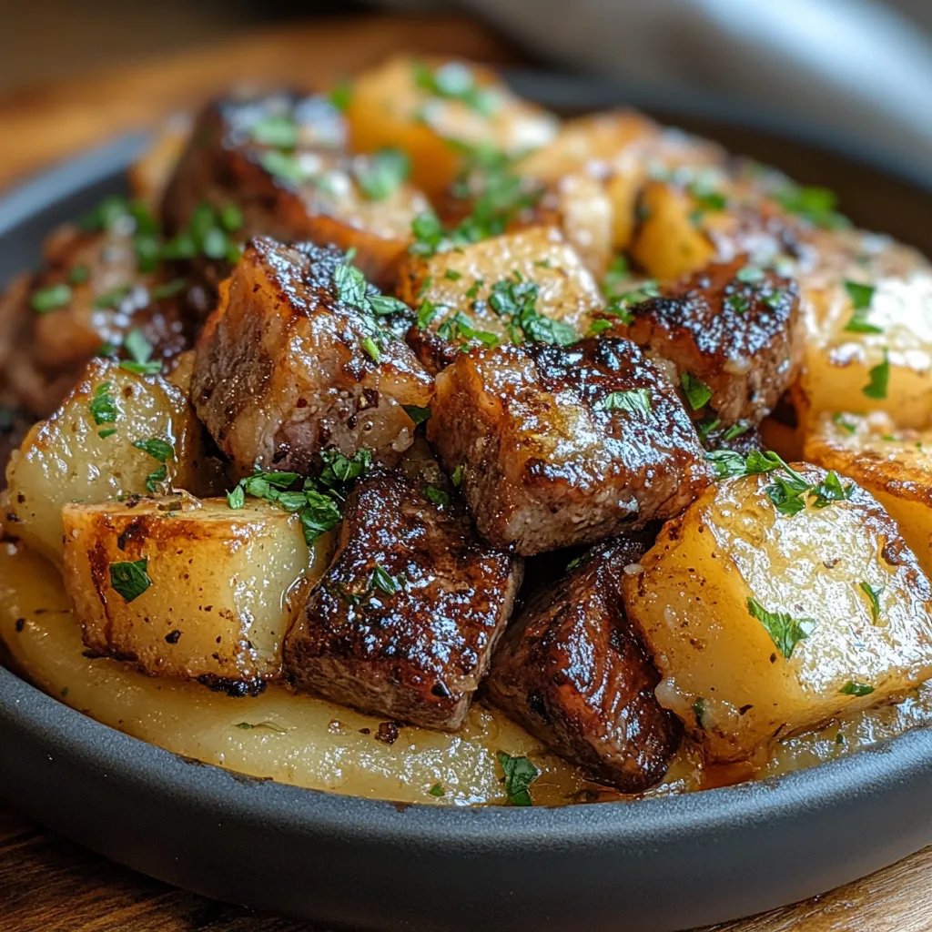 Pommes de Terre au Four Garnies de Morceaux de Steak : Une Recette Incroyable Ultime