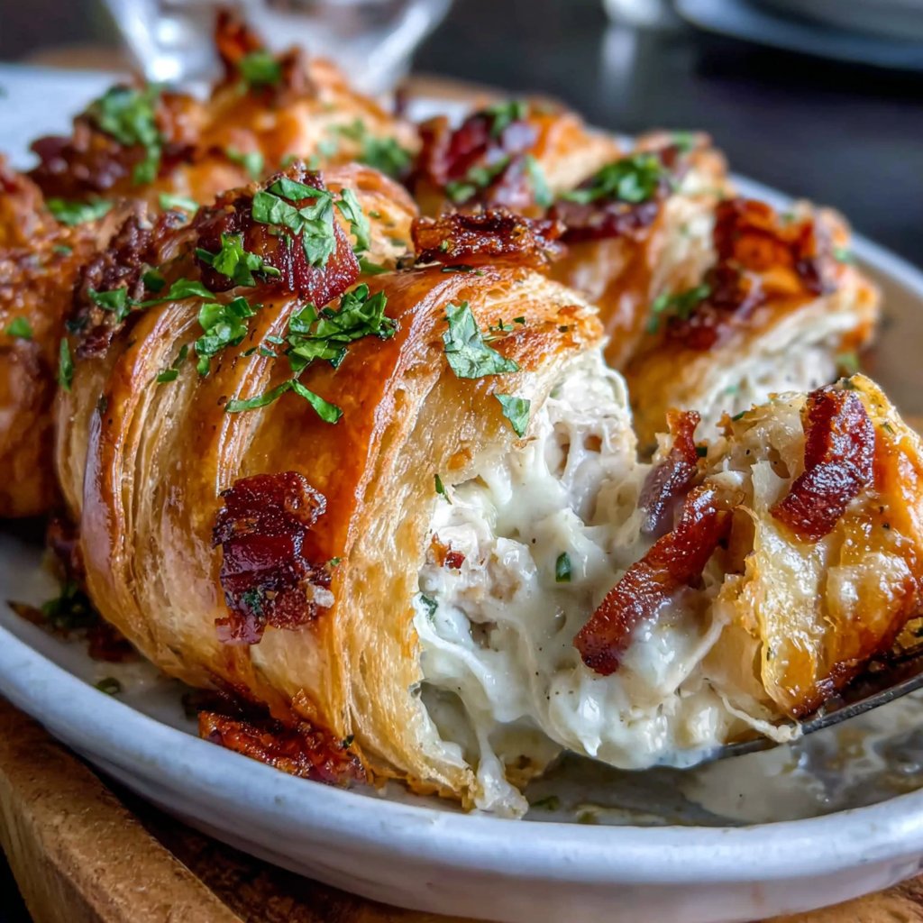 Cassolette de croissants au poulet crémeux