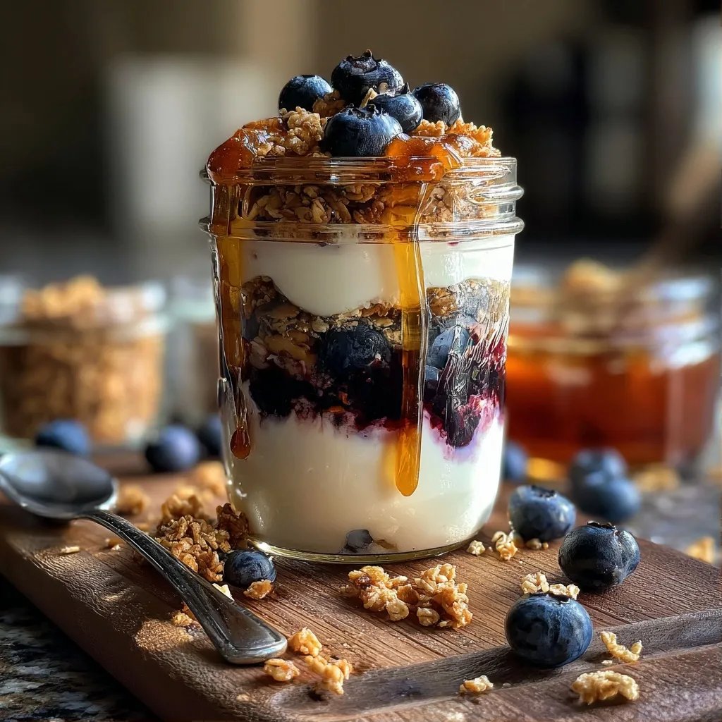 Parfait yaourt myrtilles granola