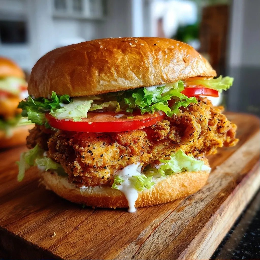 Burger poulet croustillant maison