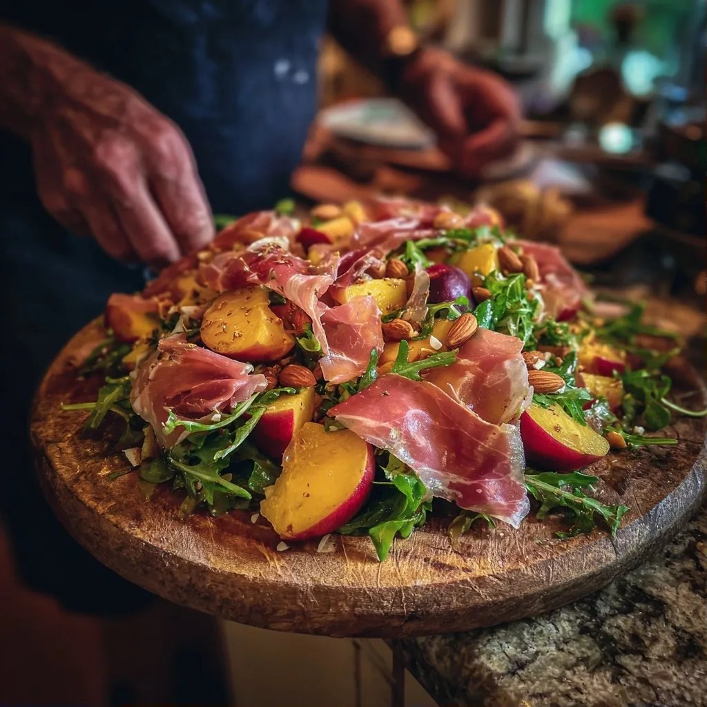 Salade nectarines jambon cru