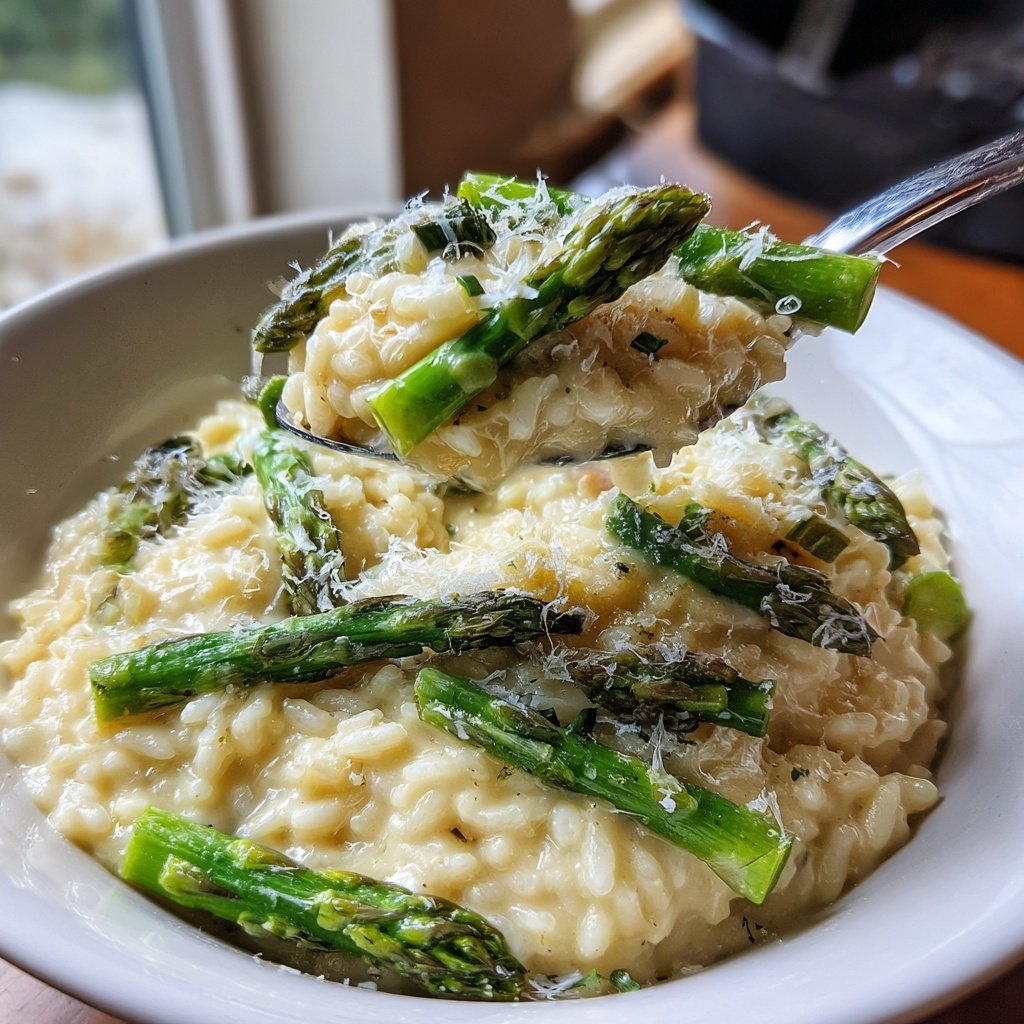 Risotto au parmesan et asperges