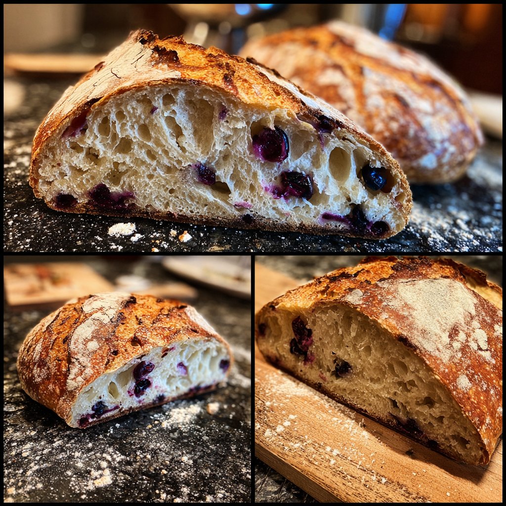 Pain levain complet aux myrtilles