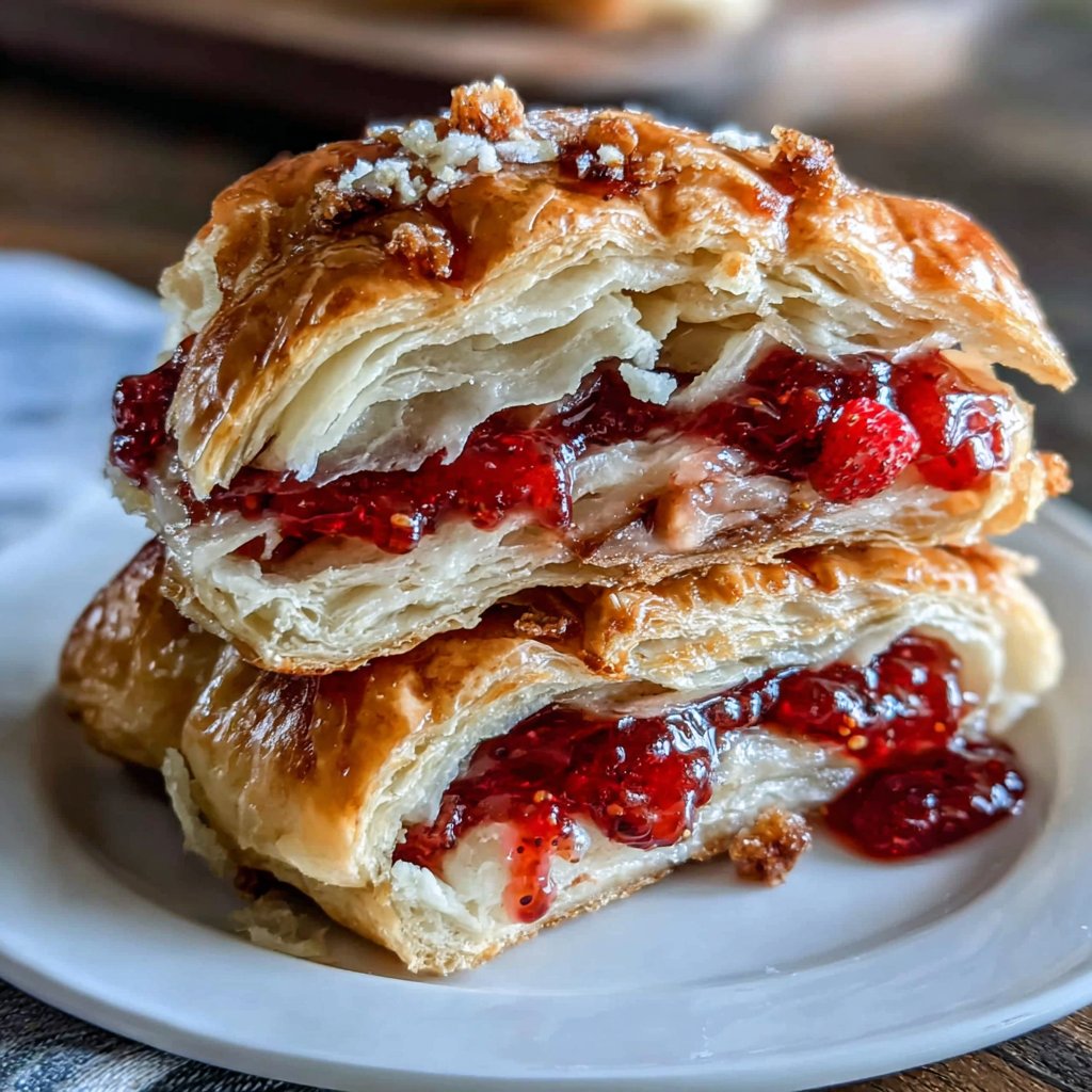 Croissant feuilleté à la confiture de fruits rouges
