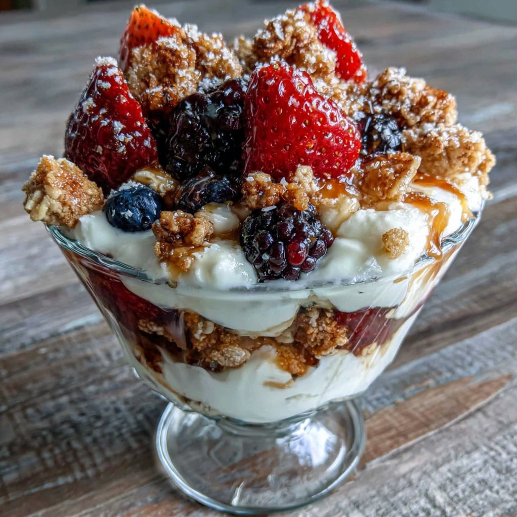 Coupes de yaourt glacé explosion de baies