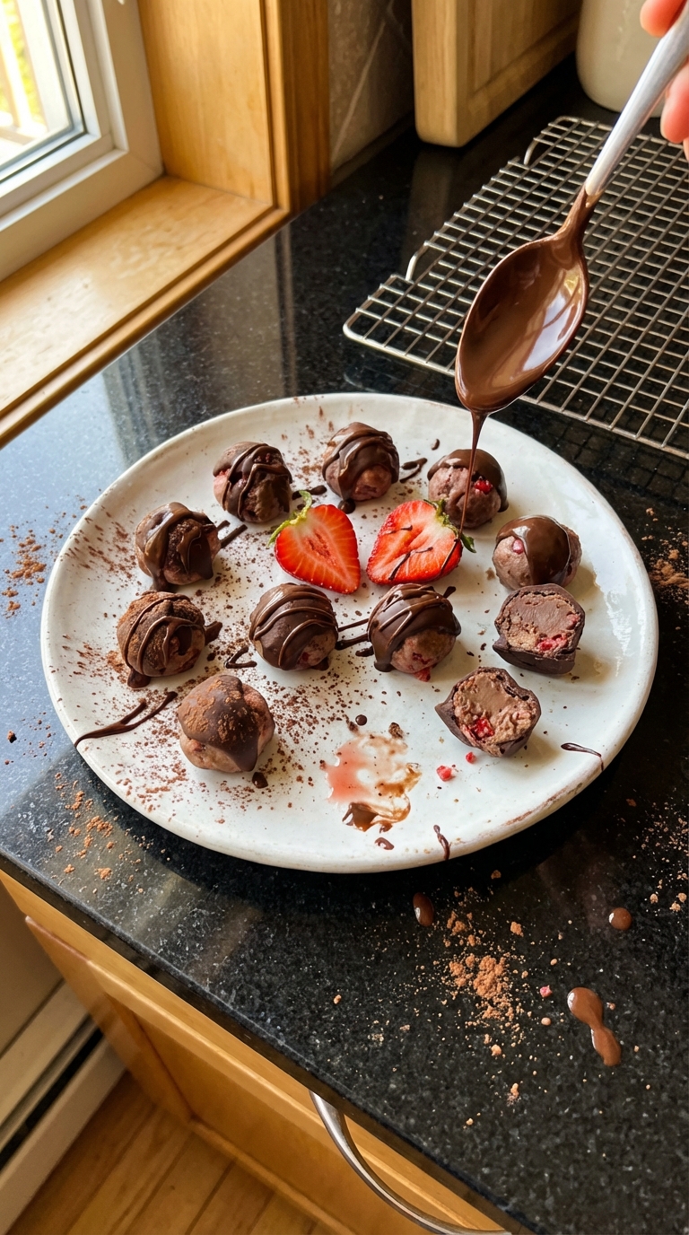 Bouchées délice fraise chocolat
