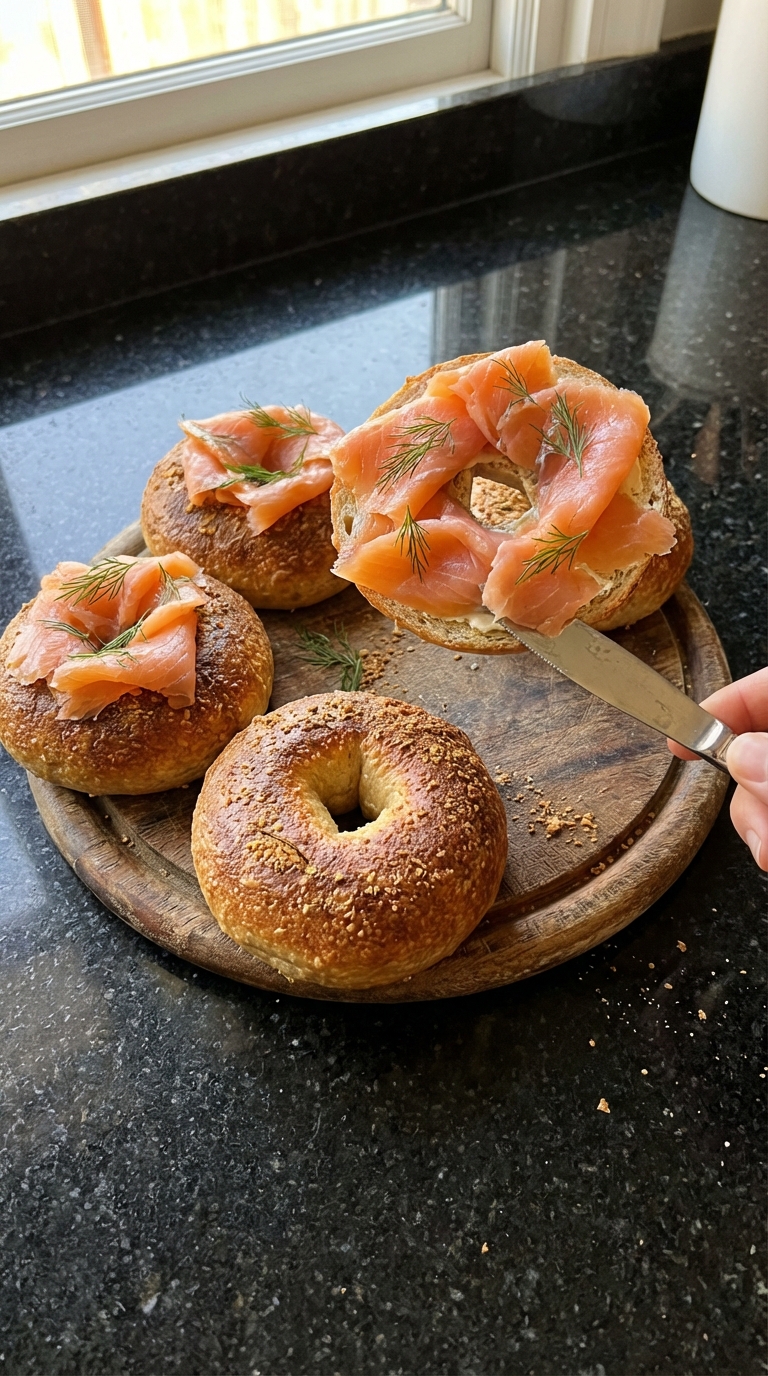 Bagels salés au saumon fumé