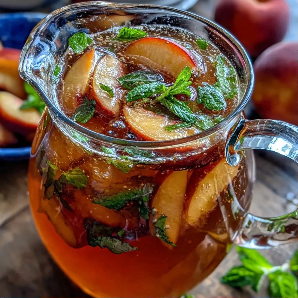 Thé glacé pêche maison