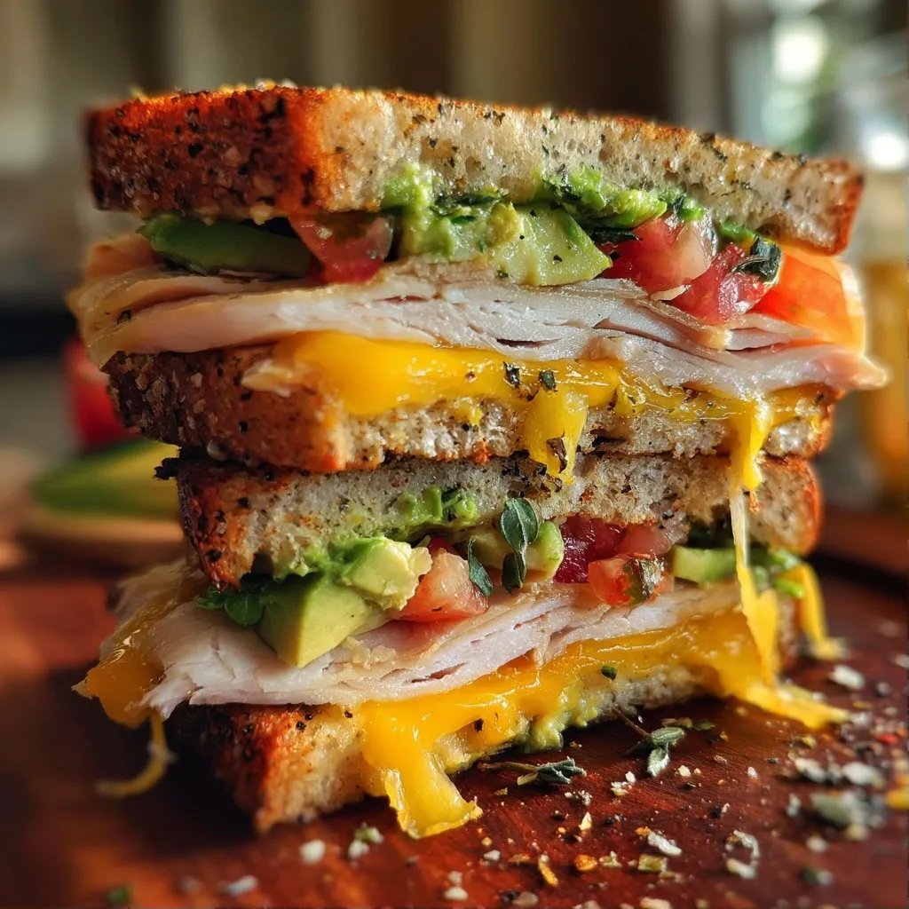 Sandwich dinde avocat cheddar