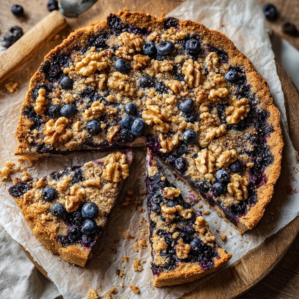 Tarte myrtilles et noix