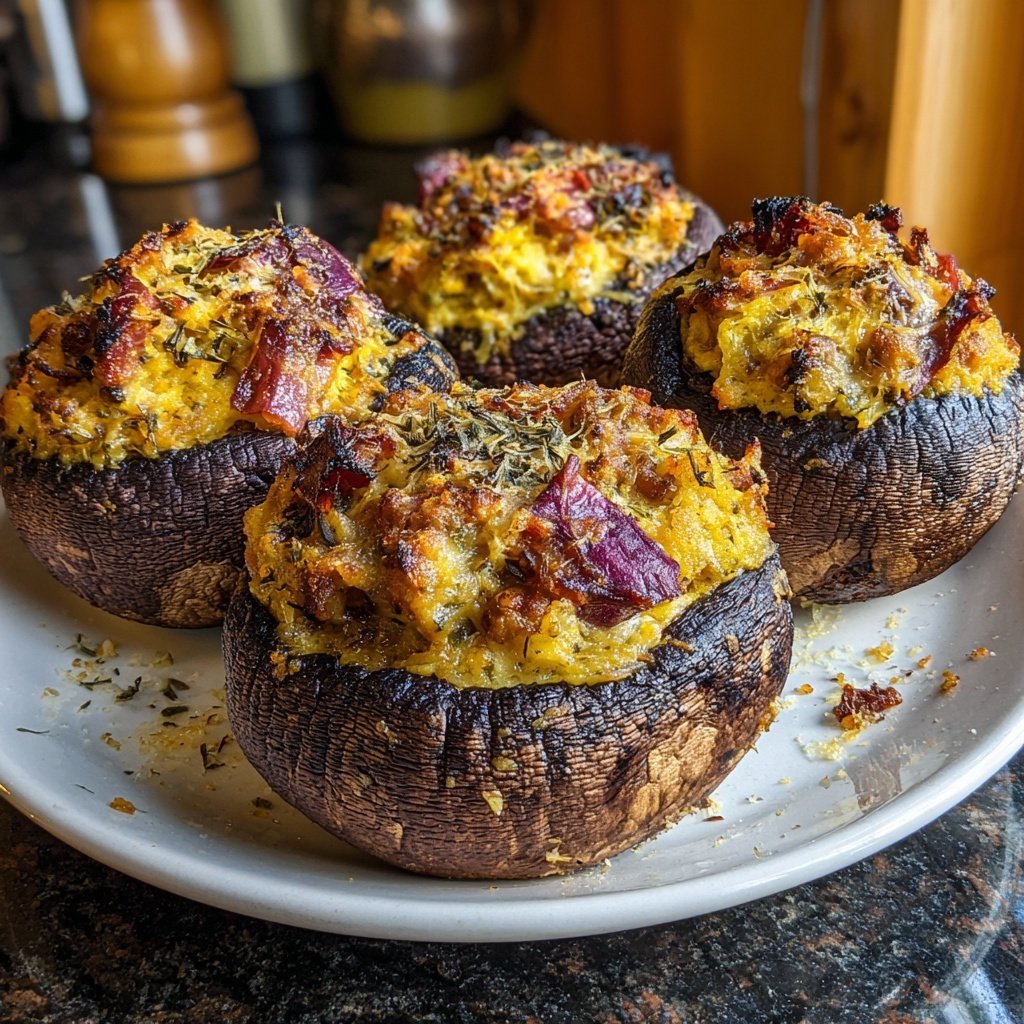 Champignons farcis saucisse italienne fromage