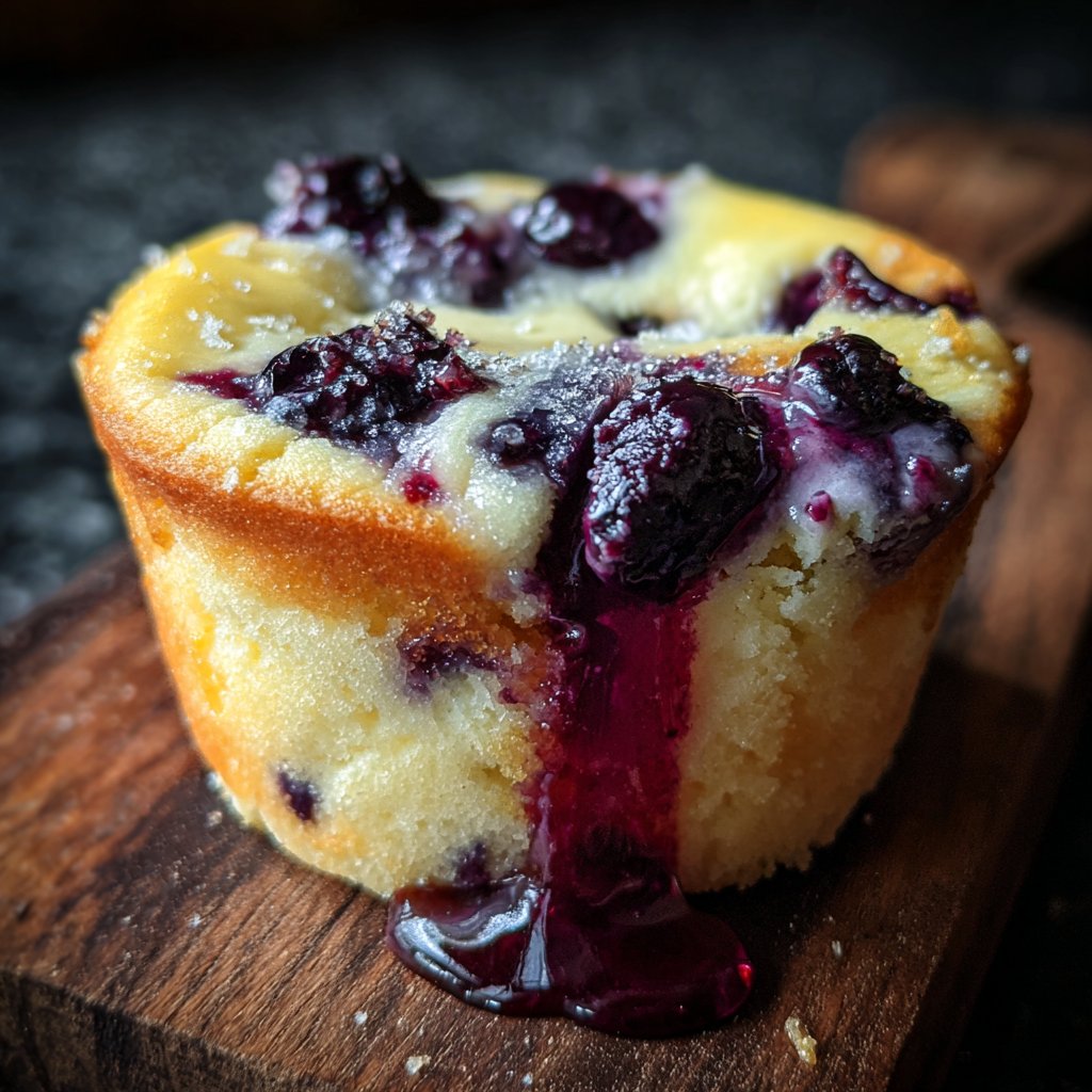 Cheesecake muffin citron myrtilles