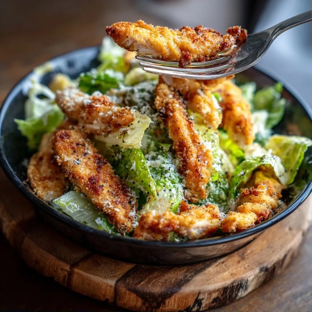 Salade César poulet croustillant