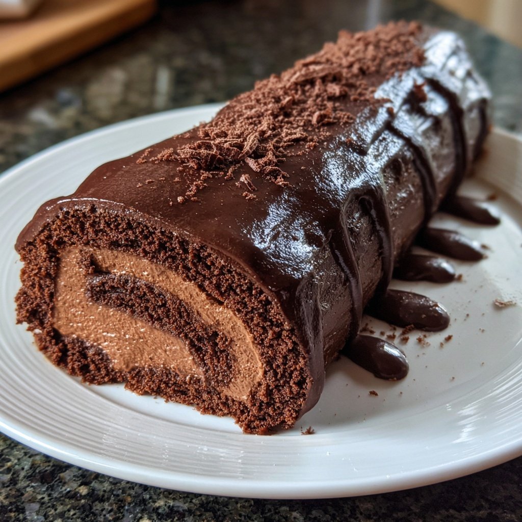 Recette traditionnelle de bûche de Noël au chocolat