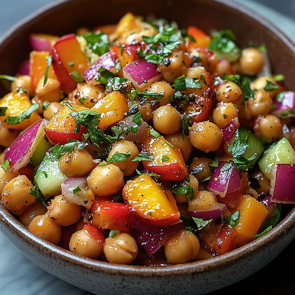 Salade de Pois Chiches et Pêches avec Vinaigrette Miel-Citron Vert : Une Recette Incroyable Ultime
