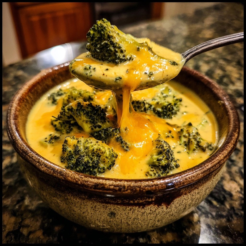 Soupe brocoli cheddar affiné