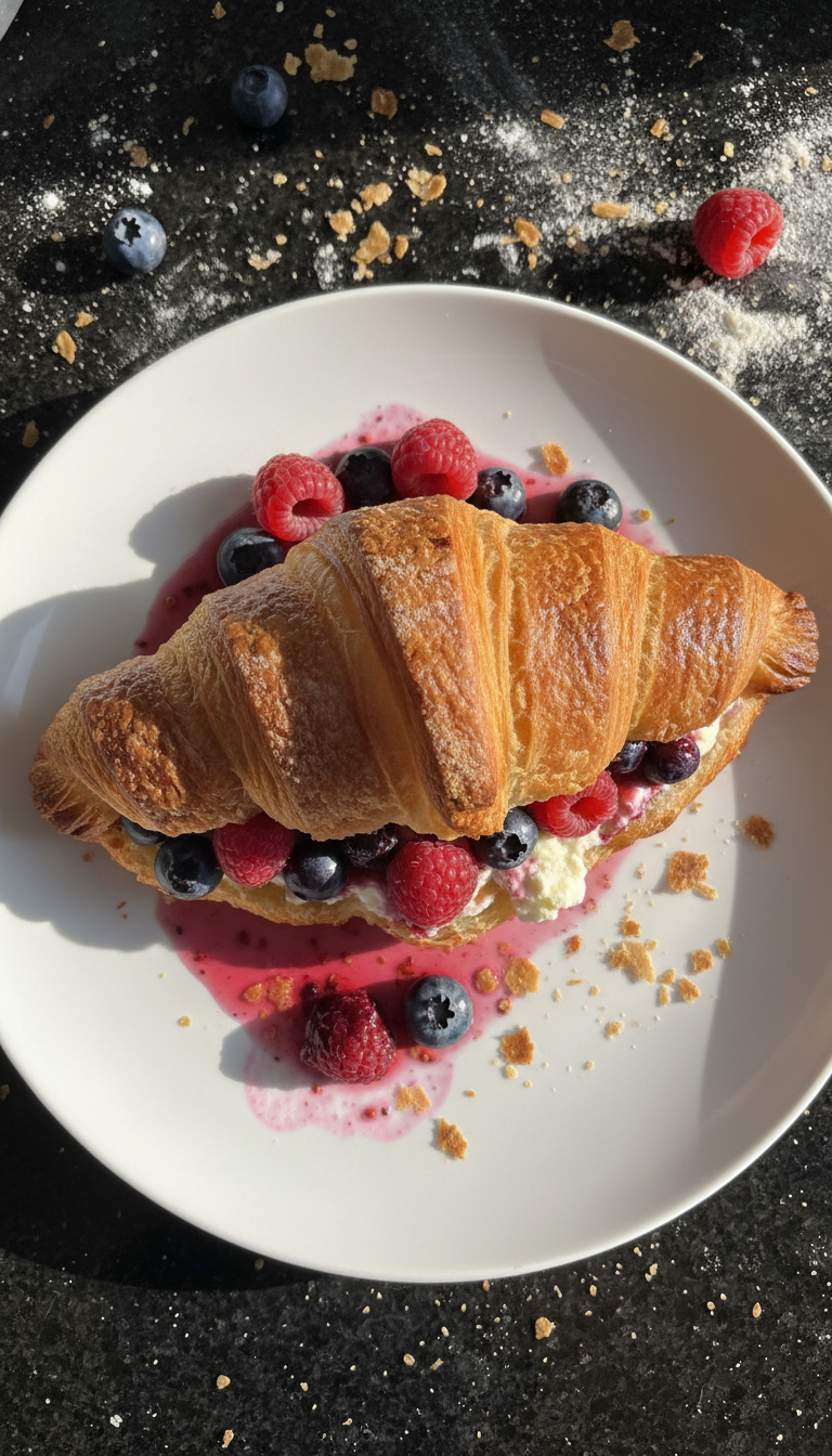 Croissant farci aux baies