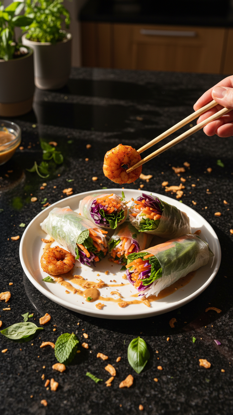 Rouleaux de Printemps aux Crevettes Jerk