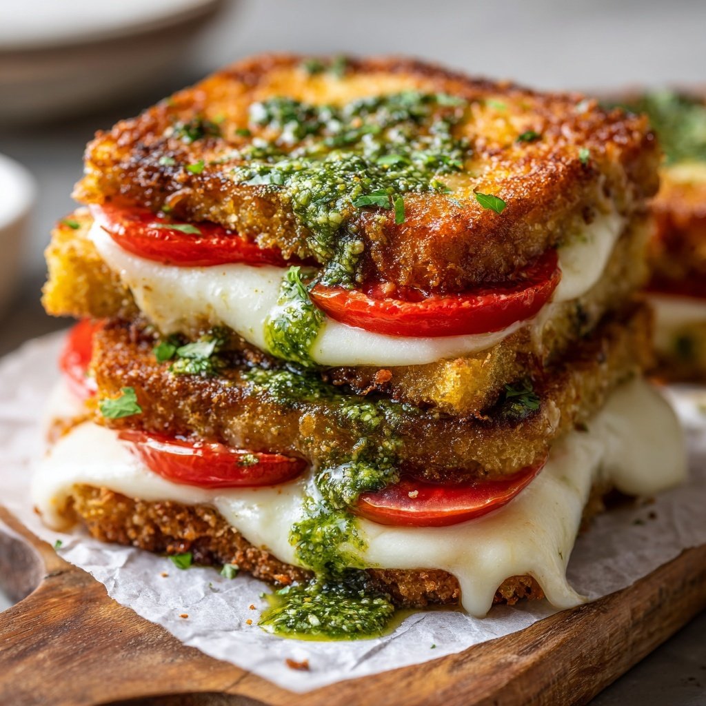 Croque caprese au pesto