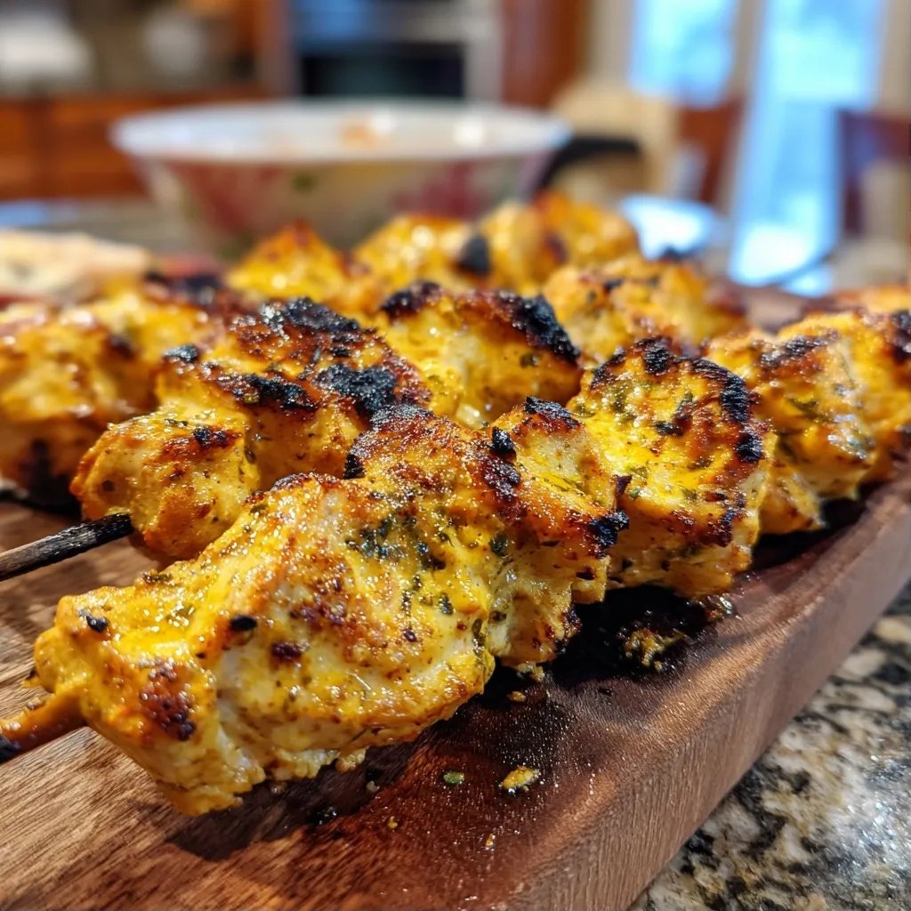 Brochettes poulet yaourt citron