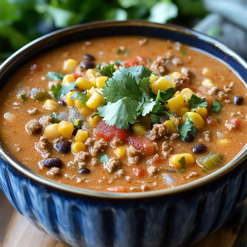 Soupe crémeuse de tacos au bœuf haché et au fromage : Une Recette Incroyable Ultime