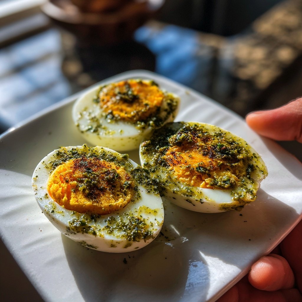 Sapin Noël œufs farcis pesto