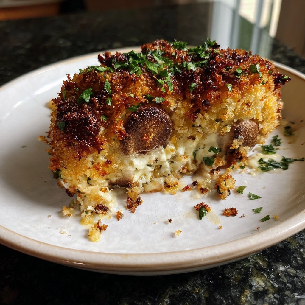 Gefüllte Pilze Panko Brotkrümel