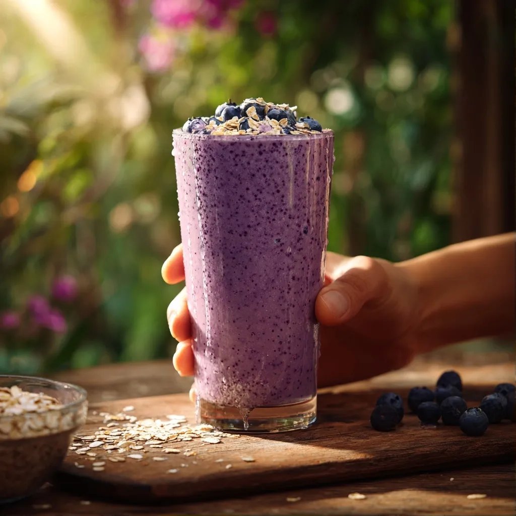 Smoothie myrtille avoine lait