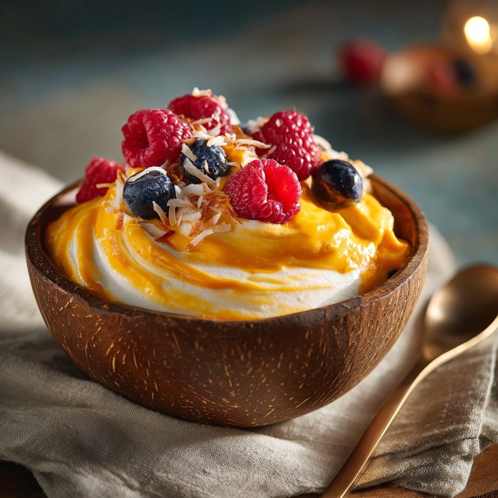 Mélange exotique de yaourts glacés